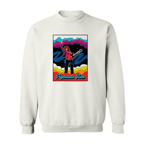 Psychedelic Rock Guitar Player Sweatshirt Women -Image by Shutterstock, Female 3X-Large