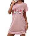 thumbnail image 1 of Jupe de Pyjama Assortie pour Femmes Chemises de Nuit pour Femmes Manches Courtes Chemises de Nuit Douces Robe de Nuit Classique Vêtements de Nuit Manches Courtes Robe de Nuit Imprimée TTG, 1 of 5