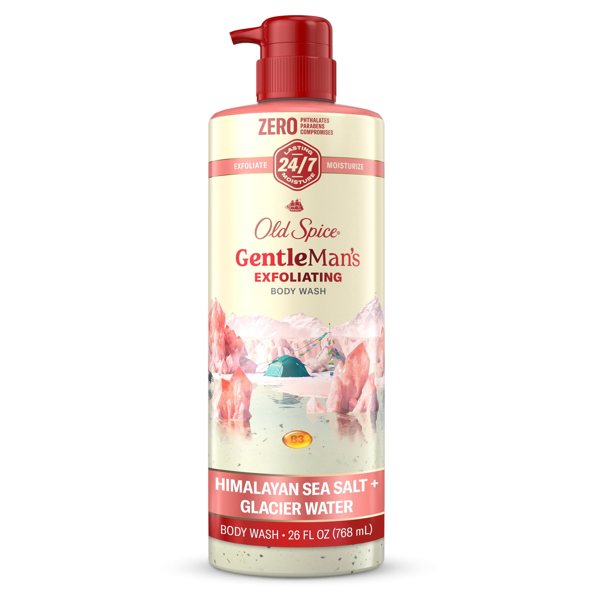 Old Spice Men's Body Wash for Men, 24/7 Shower Fresh, Exfoliation + Moisturization, Himalayan Sea Salt, 26 fl oz