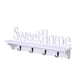 thumbnail image 2 of Organizador de estanterías de pared Sweet Home | 4 ganchos metálicos soporte de PVC | Percha decorativa blanca para llaves, toallas, bufandas | 47x8x16,5cm | Montaje fácil, decoración moderna, 2 of 9