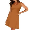 thumbnail image 5 of WQQZJJ Women's Fashion Dress, Solid Color Square Neck Straps Sleeveless Sundress, Summer Casual Sexy Slim A-Line Mini Dresses, 5 of 8