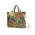thumbnail image 7 of FORMRS Womens Corduroy Tote Bag Crossbody Shoulder Handbag with Pocket, Floral Mushroom, 7 of 7