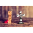 thumbnail image 4 of FASHIONCRAFT 8639 Pewter Color Cross Statue with Ivory Enamel Inlay, Religious Favor, Baptism Favor, Event Favor, 1-Piece, 4 of 5