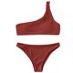 thumbnail image 2 of Traje de baño para mujer, bikini de dos piezas con soporte de acero y hombros divididos de color liso para mujer, trajes de baño para mujer, 2 of 7