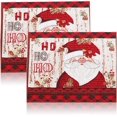 thumbnail image 1 of Juego de 2 manteles individuales navideños con diseño de muñeco de nieve y pino, lavables, decorativos, para cocina, fiestas, patio, cuadros rojos y negros, 13 x 17 pulgadas, 1 of 5