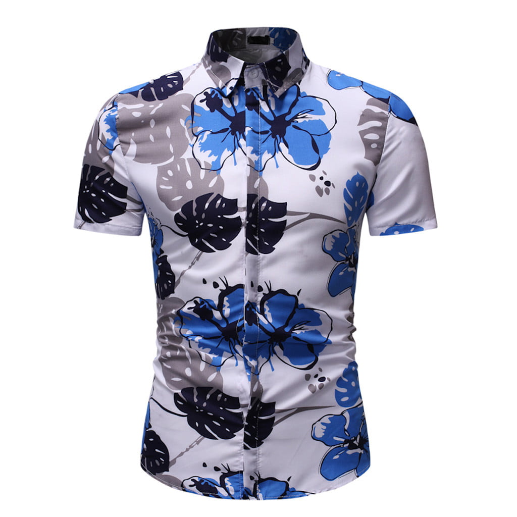 Mens Painted Design Leisure Short-Sleeved Polo Shirt 