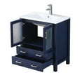 thumbnail image 3 of Volez 30 in W x 18.25 in D Navy Blue Bath Vanity, White Ceramic Top, and Faucet Set, 3 of 5