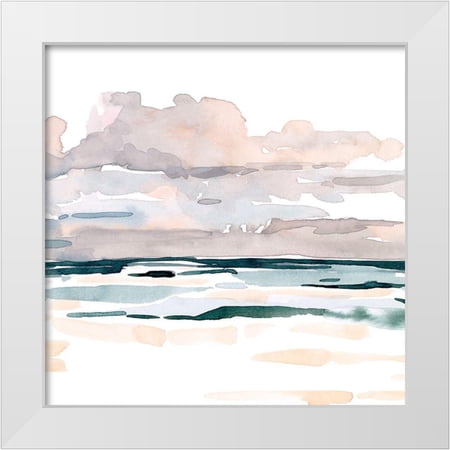 Scarvey Emma 15x15 White Modern Wood Framed Museum Art Print Titled - Soft Coastal Abstract I
