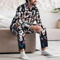 thumbnail image 7 of Hirioo Geometric Sports Energetic Burst for Men's Pajama Sets 2 Piece Pjs Men's Long-Sleeved Pajama Set Button Down Sleepwear,S-XXL-Large, 7 of 7