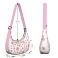 thumbnail image 4 of Watercolor Pig Cartoon Crescent Crossbody Bag for Women Mens, Cute Farm Animal Pattern Shoulder Bag, Funny Artistic Aesthetic Abstract Floral Design, 4 of 5