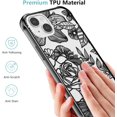 thumbnail image 4 of for iPhone 14 Plus Case 6.7 Inch Cute Phone Case Floral Rose Aesthetic Flower Clear Case for Women Girls Slim Pattern Anti-Yellow Shockproof Protective TPU Bumper Case, Black, 4 of 7