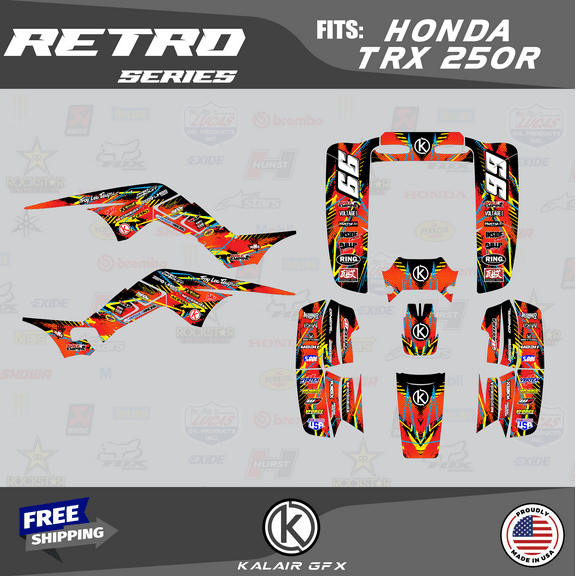 Kalair GFX Graphics Kit for Honda TRX250R (All Years) Retro Series