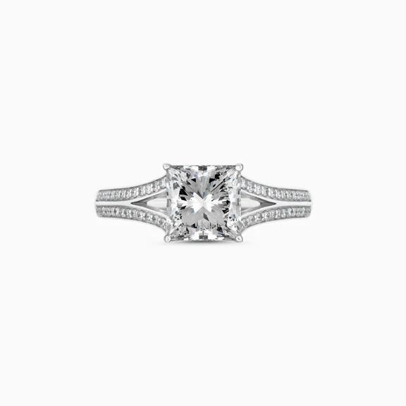 Spot Jewel 1.9 Ct Princess Cut Diamond Engagement Ring - 14K White Gold Plated Wedding Ring - Anniversary Ring for Women's - Split Shank Party Wear Diamond Ring - Forever Diamond Ring for Women's
