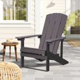 thumbnail image 3 of Cozyhom Adirondack Patio Chairs, Weather Resistant Hips Plastic Outdoor Patio Chairs With Natural Wood Grain, Campfire Chairs For Outside Deck Garden Backyard Fire Pit, Grey, 3 of 13