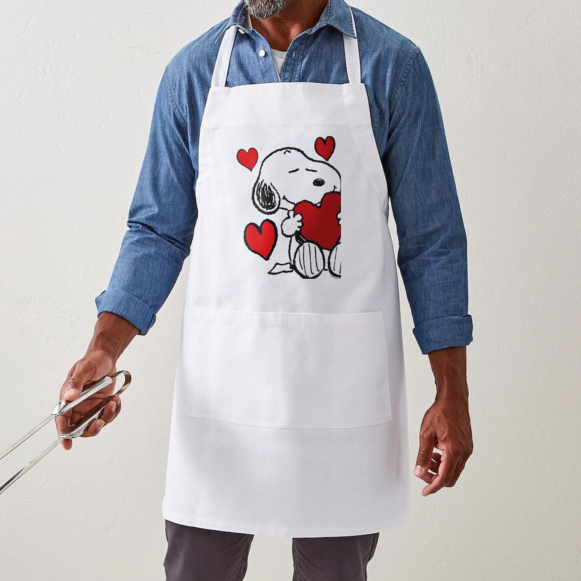 CafePress - Snoopy Hearts - Kitchen Apron with Pockets, Grilling Apron, Baking Apron