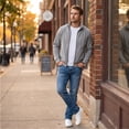 thumbnail image 5 of Men's Full-Zip Polar Fleece Jacket with Zippered Pockets for Cold Outdoor Weather Long Sleeve Stand Collar Jacket, 5 of 6