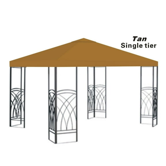 10x10' Replacement Canopy Top Patio Pavilion Gazebo Sunshade Polyester Cover-Single Tier