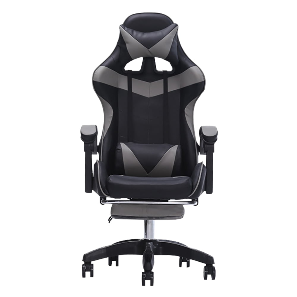 High Back Office PU Leather Chair Ergonomic Computer Gaming Chair w/Footrest PK 