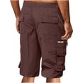 thumbnail image 4 of Nestiefly Mens Cargo Shorts Elastic Waist Drawstring Casual Work Outdoor Short Lightweight Summer Shorts with Multi Pocket Wine M, 4 of 6