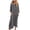 Gray, variant on Luxalzxs Women Cotton Linen Kaftan Dress Button Long Sleeve Crewneck Shift Dresses Summer Oversized Tshirt Robe Irregular Hem Maxi Dress