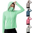 thumbnail image 2 of Fengactive Womens Full Coverage Sun Hoodie Face Mask Zip Up Jacket with Thumb Holes and Side Pockets Outdoor Top, 2 of 5