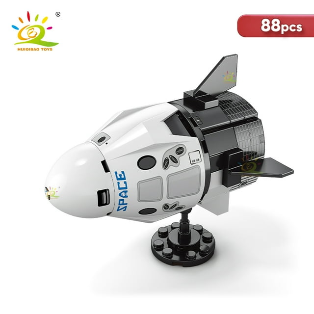 HUIQIBAO Mini Fusée d'Aviation Pilotée Modèle Blocs de Construction Espace Station Aérospatiale Briques Ville Jouets de Construction pour Enfants, NO.97 Sans Boîte