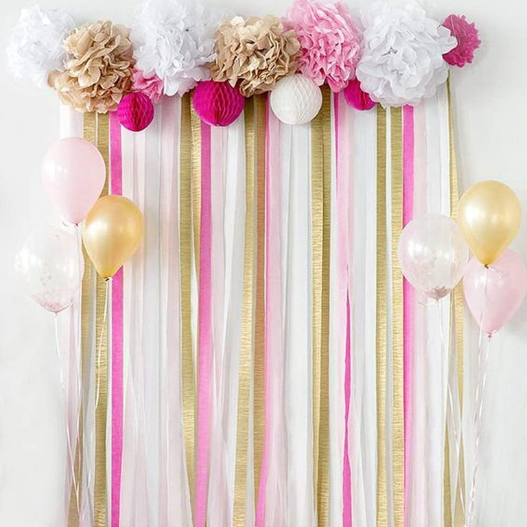 Black Gold Birthday Party Streamer Rolls Decoration Crepe Paper Gold  Garland for Xmas New Year Baby