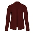 thumbnail image 4 of WCMZJ Plus Size Blazer Jackets for Women Fashion Dressy Open Front Cardigan Jacket Casual Long Sleeve Work Office Suit Jacket Wine L, 4 of 5