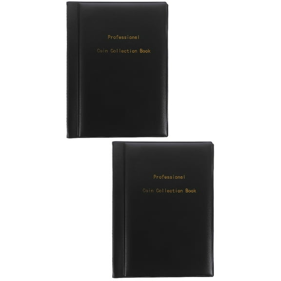 2 Pack Organizer Practical Book Collection Stamp Album Holder Black
