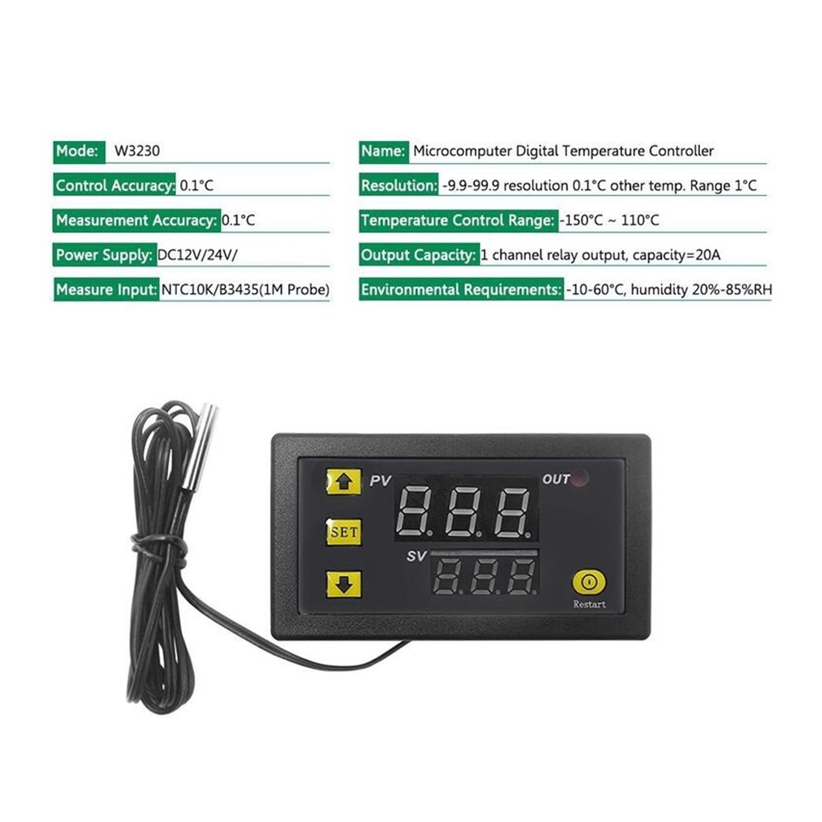W3230 Thermostat Temperature Controller, Digital Display Temperature Controller ,Module Temperature Switch ,Upgrade Function