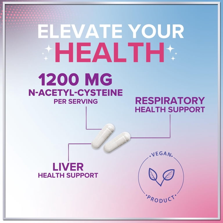 Hello Lovely NAC Supplement, 1200mg per Serving, 120 Capsules, Gluten-Free,  Bottled in USA