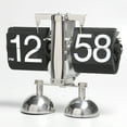 thumbnail image 3 of Elegant White Dual-Legged Table Clock with Automatic Page-Flipping Mechanism - Classic Metal Pendulum Design for Bedside, Desk, or Living Room Decor | Creative Gift-Worthy Timepiece for Home & Office, 3 of 5