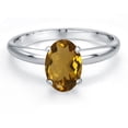 thumbnail image 3 of Gem Stone King PLAT-900 Platinum Whiskey Quartz Engagement Ring for Women | 1.00 Cttw | Oval 8X6MM | Gemstone Birthstone | Size 6, 3 of 6