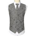 thumbnail image 1 of Men's 3pcs Paisley Vest Necktie Pocket Square Set For Suit Tuxedo, 1 of 1