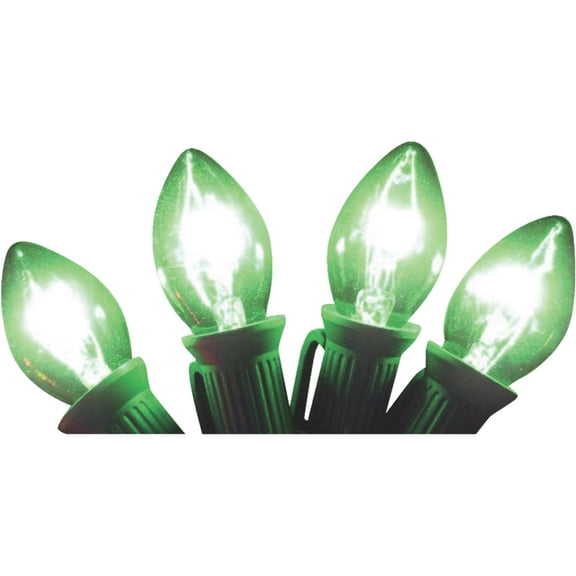 Home Impressions C7 Green Transparent 125V Replacement Light Bulb (4-Pack)