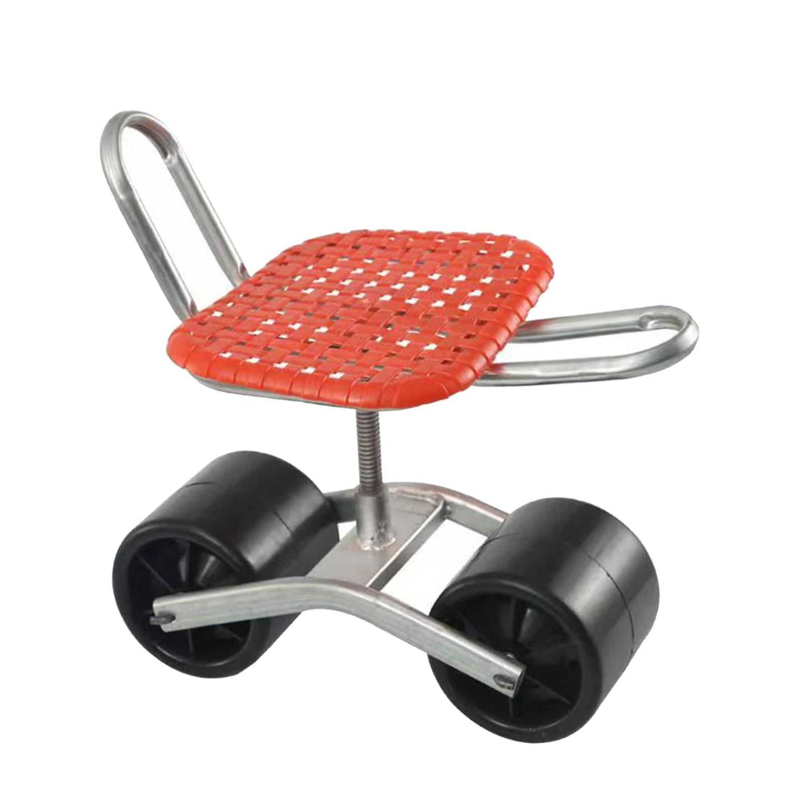 Garden Stool Working Seat with Wheels Adjustable Height Heavy Duty Anti