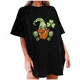 thumbnail image 1 of QIPOPIQ T-Shirts à Manches Courtes pour Femmes Col Rond T-Shirts de la Saint-Patrick T-Shirts Vert Trèfle Tunique T-Shirt St Patricks Day Hauts Surdimensionnés T-Shirts de Vacances T-Shirts Graphiques Offres, 1 of 5