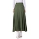 thumbnail image 3 of Falda Maxi Casual Ligera de Cintura Alta Estiramiento Sólido Fluyente Acampanada de INSPIRE CHIC para Mujeres M Verde Militar, 3 of 6