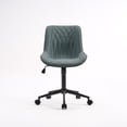 thumbnail image 6 of YOUNIKE Upholstered Desk Chair, Armless Computer Chair with Wheels，Modern Faux Leather Office Chair，Adjustable Swivel Rolling Chair，Adjustable Height，Suitable for Office, Home, Grayish Green, 6 of 15