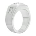 thumbnail image 2 of Men's Stainless Steel Silver-Tone Diamond Accent Fashion Mens Ring, 2 of 2