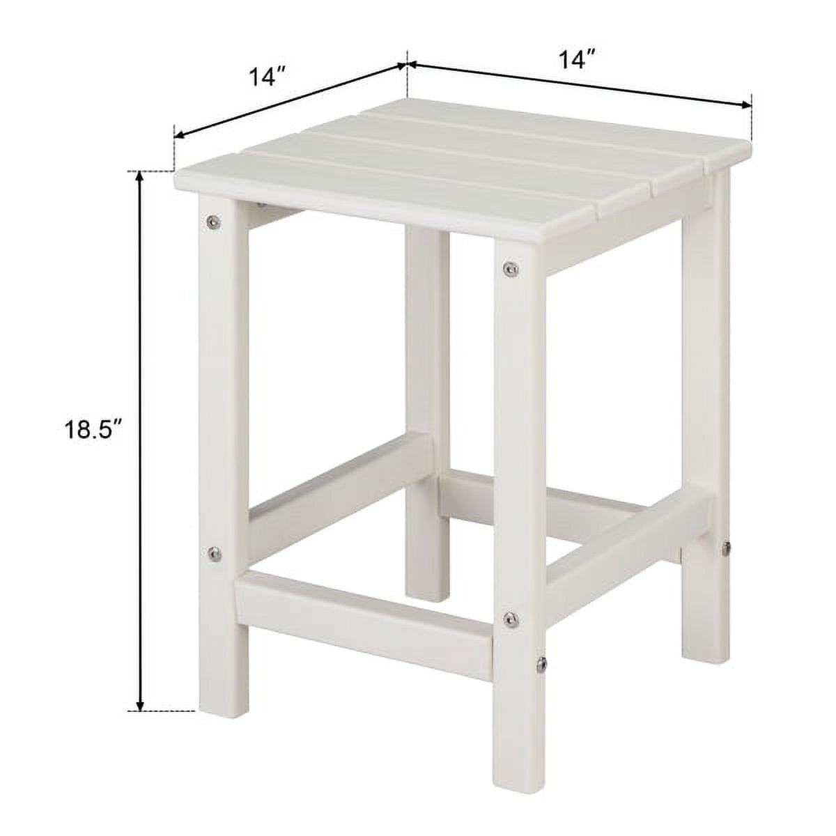 36*36*47cm Single Layer Square HDPE Side Table, Durable, Versatile for Home & Office, White