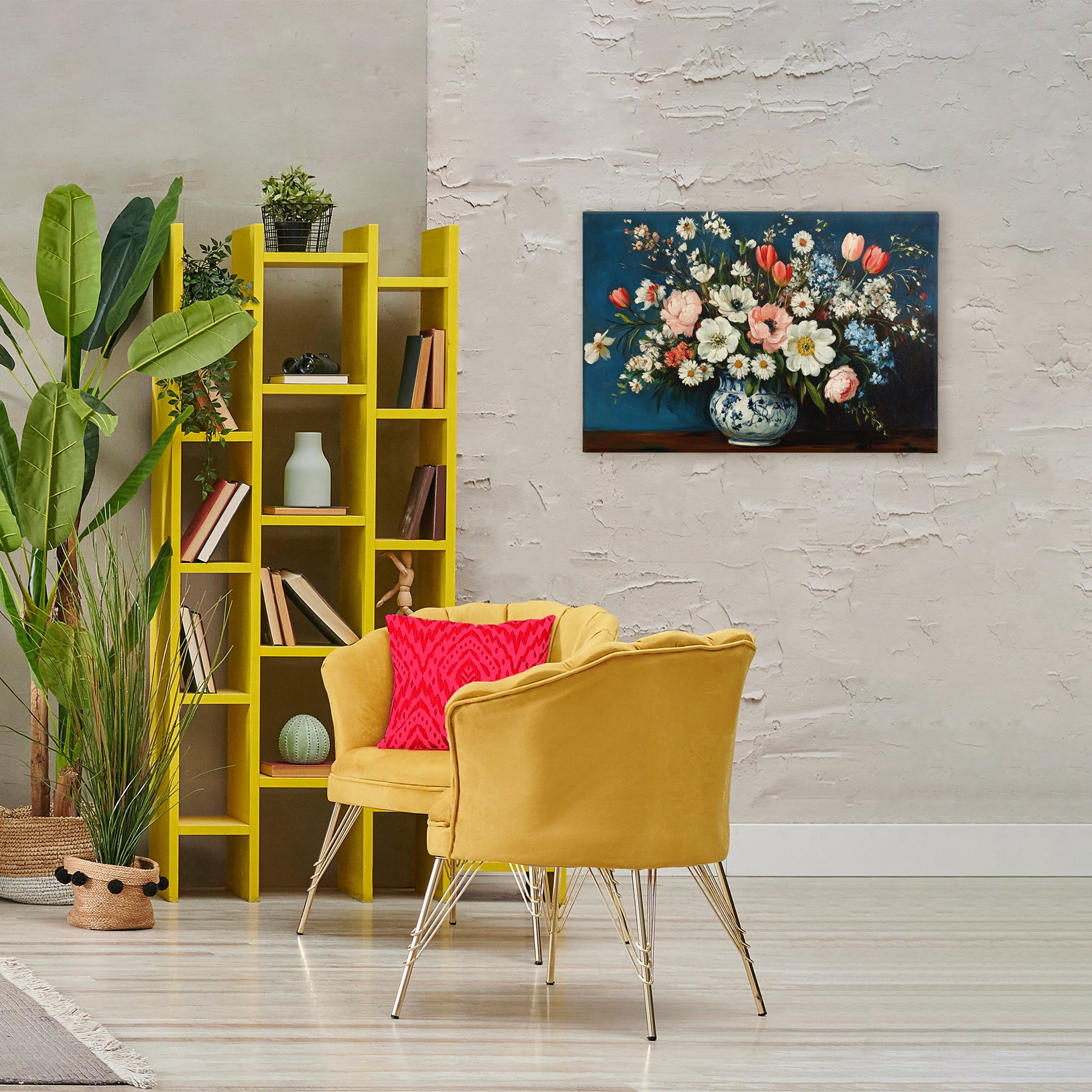 Stupell Industries Colorful Bouquet in Vase Canvas Wall Art, design by Petal Prints Design