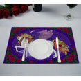 thumbnail image 1 of EREHome Napperon Fleurs de Licorne Tapis de Table Tapis de Tasse 12x18 Pouces, Ensemble de 2, 1 of 2