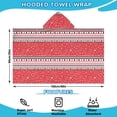 thumbnail image 2 of Red Christmas Striped Pattern Hooded Bath Towel，60"x35" for Ages 3 To 12 Kids, Quick Dry Lightweight Soft Microfiber Hood Beach Towel Cover Up for Kids, 2 of 7