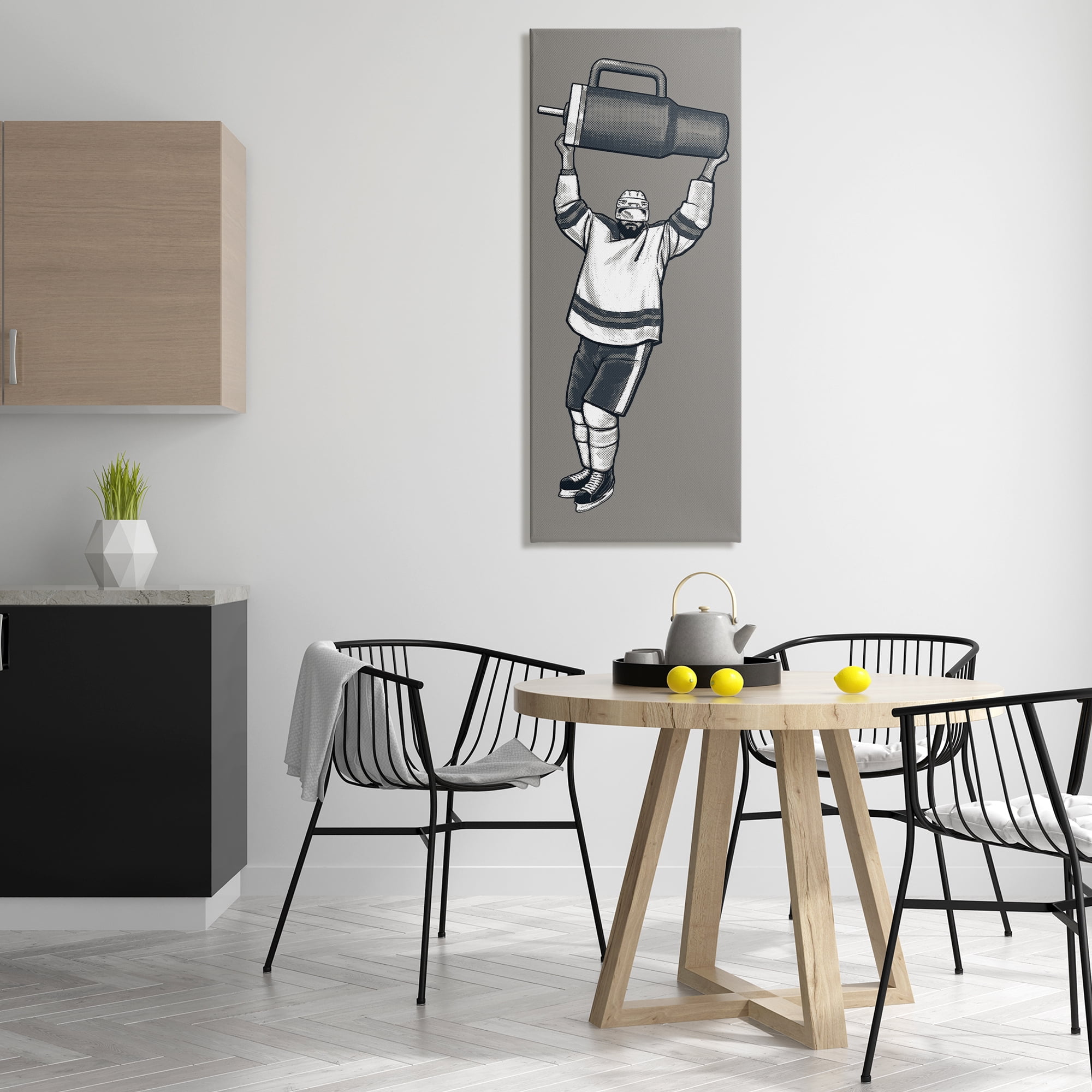 Stupell Industries Funny Hockey Trophy Pun Sports Painting Wrapped Canvas Art Print Wall Art, 20 x 48