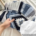 thumbnail image 4 of Twin Sze Fitted Sheet Set - Blue Boho 2 Piece Bedding Sets 16" Deep Pocket Fitted Sheet with 1 Pillowcase, Southwestern Ethnic Aztec Retro Geometric Brushed Microfiber Hotel Luxury Bed Sheets, 4 of 9