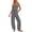 Gray, variant on Summer Jumpsuits Womens Casual Strapless Overalls Romper Playsuit Suspender Trousers Off The Shoulder Sleeveless Outfits With Pockets