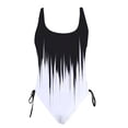thumbnail image 5 of Busydd Womens Swimsuits Fashion Square Neck Monokini Swimsuits Color Patchwork Tummy Control Swimwear High Waisted Halter Beachwear Summer Modest Full Coverage Tie Side One Piece Swimsuit, 5 of 6