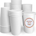 TRAHOODisposable White Paper Coffee Cups 10 Oz (100 Pack) Paper