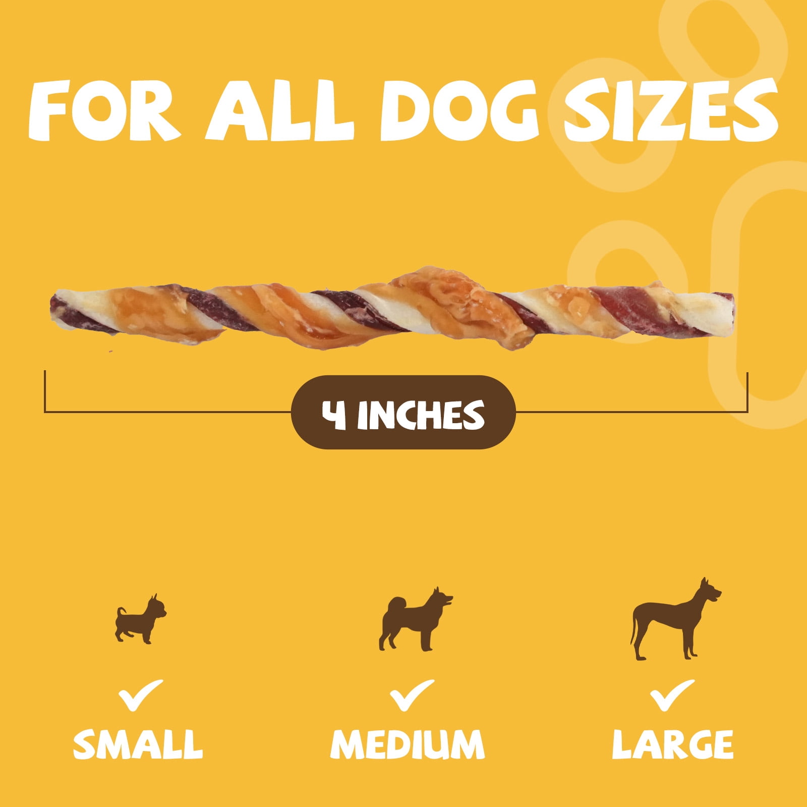 (4 pack) PAWUP Chicken Wrapped Rawhide Sticks, Chicken Jerky Twist Dog Treats for All Dogs, Dog Bones Long Lasting Dog Chew Dental Treats, 10.6oz